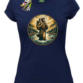 Wizerunek Świętego Krzysztofa patrona podróżników - Koszulka damska