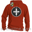 Krzyż Świętego Benedykta - Cross Saint Benedict - bluza z kapturem pomarańczowa