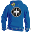 Krzyż Świętego Benedykta - Cross Saint Benedict - bluza z kapturem niebieska