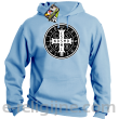 Krzyż Świętego Benedykta - Cross Saint Benedict - bluza z kapturem błekitna