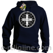 Krzyż Świętego Benedykta - Cross Saint Benedict - bluza z kapturem granatowa