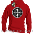 Krzyż Świętego Benedykta - Cross Saint Benedict - bluza z kapturem czerwona