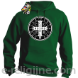Krzyż Świętego Benedykta - Cross Saint Benedict - bluza z kapturem zielona