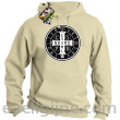 Krzyż Świętego Benedykta - Cross Saint Benedict - bluza z kapturem beżowa