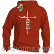 Jesus pisany krzyżem - bluza męska z kapturem - 13