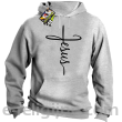 Jesus pisany krzyżem - bluza męska z kapturem - 15