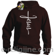 Jesus pisany krzyżem - bluza męska z kapturem - 3