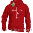 Jesus pisany krzyżem - bluza męska z kapturem - 8