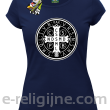 Krzyż Świętego Benedykta - Cross Saint Benedict - koszulka damska granatowa
