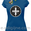 Krzyż Świętego Benedykta - Cross Saint Benedict - koszulka damska niebieska