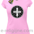 Krzyż Świętego Benedykta - Cross Saint Benedict - koszulka damska różowa