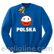 POLSKA Emotik dwukolorowy - Bluza standard bez kaptura niebieska 