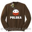 POLSKA Emotik dwukolorowy - Bluza standard bez kaptura brązowa 