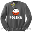 POLSKA Emotik dwukolorowy - Bluza standard bez kaptura szara 