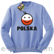 POLSKA Emotik dwukolorowy - Bluza standard bez kaptura błękitna 