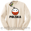 POLSKA Emotik dwukolorowy - Bluza standard bez kaptura beżowa 