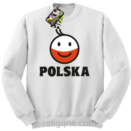 POLSKA Emotik dwukolorowy - Bluza standard bez kaptura biała 