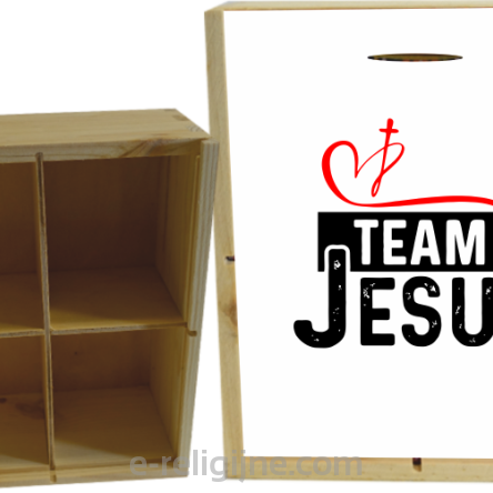 Team Jesus - skrzynka drewniana na herbatę