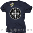 Krzyż Świętego Benedykta - Cross Saint Benedict - koszulka męska grnatowa