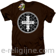 Krzyż Świętego Benedykta - Cross Saint Benedict - koszulka męska brązowa