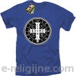 Krzyż Świętego Benedykta - Cross Saint Benedict - koszulka męska niebieska