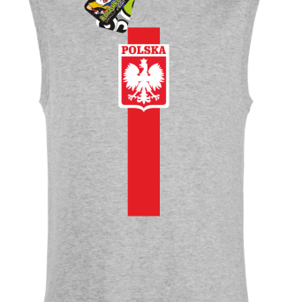 Koszulka POLSKA pionowy pasek z herbem - Top męski