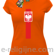 Koszulka POLSKA pionowy pasek z herbem - Koszulka damska pomarańcz