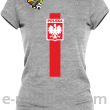Koszulka POLSKA pionowy pasek z herbem - Koszulka damska melanż