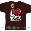 I love Jesus StickStyle - koszulka dziecięca brązowa