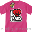 I love Jesus StickStyle - koszulka dziecięca różowa