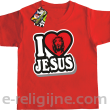 I love Jesus StickStyle - koszulka dziecięca czerwona
