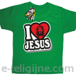 I love Jesus StickStyle - koszulka dziecięca zielona