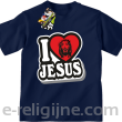 I love Jesus StickStyle - koszulka dziecięca granatowa