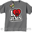 I love Jesus StickStyle - koszulka dziecięca szara