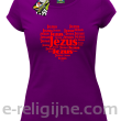 Jezus Serduszko z napisami - koszulka damska -12