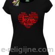 Jezus Serduszko z napisami - koszulka damska -7