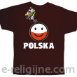 POLSKA Emotik dwukolorowy - Koszulka dziecięca brązowa 