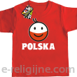 POLSKA Emotik dwukolorowy - Koszulka dziecięca czerwona 