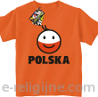 POLSKA Emotik dwukolorowy - Koszulka dziecięca pomarańczowa 