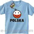 POLSKA Emotik dwukolorowy - Koszulka dziecięca błękitna 