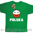 POLSKA Emotik dwukolorowy - Koszulka dziecięca zielona 