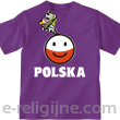 POLSKA Emotik dwukolorowy - Koszulka dziecięca fioletowa 