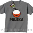 POLSKA Emotik dwukolorowy - Koszulka dziecięca szara 