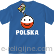 POLSKA Emotik dwukolorowy - Koszulka dziecięca niebieska 