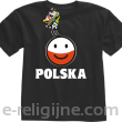 POLSKA Emotik dwukolorowy - Koszulka dziecięca czarna 