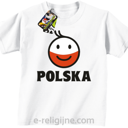POLSKA Emotik dwukolorowy - Koszulka dziecięca biała 