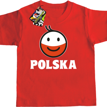 POLSKA Emotik dwukolorowy - Koszulka dziecięca 