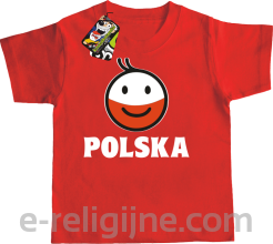 POLSKA Emotik dwukolorowy - Koszulka dziecięca 