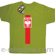 Koszulka POLSKA pionowy pasek z herbem - Koszulka dziecięca kiwi