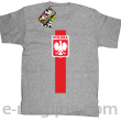 Koszulka POLSKA pionowy pasek z herbem - Koszulka dziecięca melanż